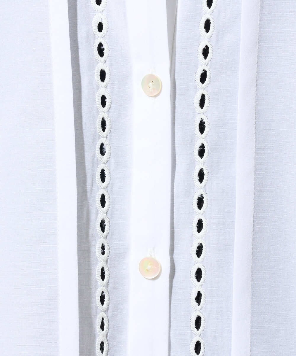 PZBGD22290 GEORGES RECH(ジョルジュ・レッシュ) アイレット刺繡8分袖ブラウス カーキ