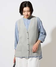 PZBGD22290 GEORGES RECH(ジョルジュ・レッシュ) アイレット刺繡8分袖ブラウス カーキ