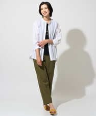 PZBGD22290 GEORGES RECH(ジョルジュ・レッシュ) アイレット刺繡8分袖ブラウス カーキ