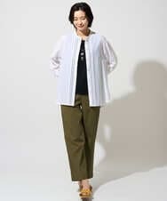 PZBGD22290 GEORGES RECH(ジョルジュ・レッシュ) アイレット刺繡8分袖ブラウス カーキ