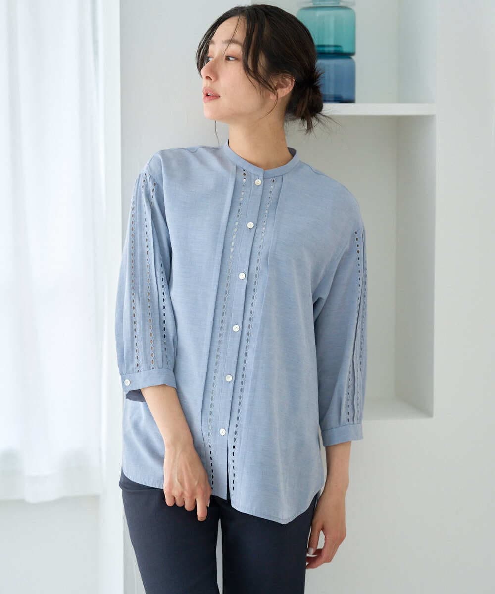 PZBGD22290 GEORGES RECH アイレット刺繡8分袖ブラウス