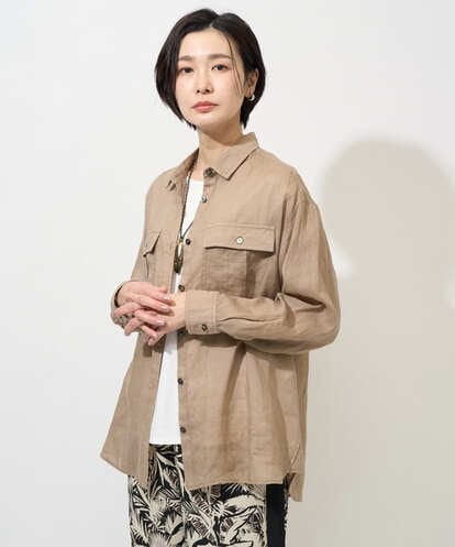 PZBGD39290 GEORGES RECH シアーリネンサファリシャツ