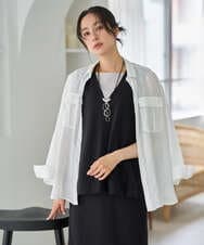 PZBGD39290 GEORGES RECH(ジョルジュ・レッシュ) シアーリネンサファリシャツ ホワイト