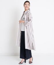 PZBGS06360 GEORGES RECH(ジョルジュ・レッシュ)  [日本製]ストライプシャツワンピース レッド系