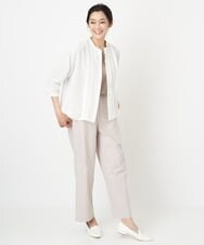 PZBGS10290 GEORGES RECH(ジョルジュ・レッシュ) ドロストギャザーピンタックブラウス ライトブルー