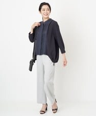 PZBGS10290 GEORGES RECH(ジョルジュ・レッシュ) ドロストギャザーピンタックブラウス ライトブルー