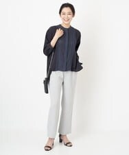 PZBGS10290 GEORGES RECH(ジョルジュ・レッシュ) ドロストギャザーピンタックブラウス ライトブルー