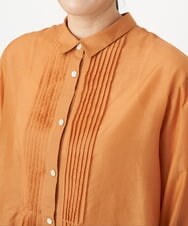 PZBGS21290 GEORGES RECH(ジョルジュ・レッシュ) コットンシルクピンタックブラウス オレンジ