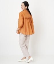 PZBGS21290 GEORGES RECH(ジョルジュ・レッシュ) コットンシルクピンタックブラウス オレンジ