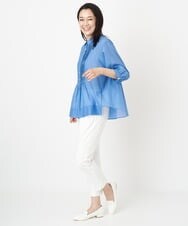 PZBGS21290 GEORGES RECH(ジョルジュ・レッシュ) コットンシルクピンタックブラウス オレンジ