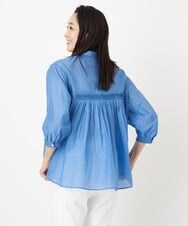 PZBGS21290 GEORGES RECH(ジョルジュ・レッシュ) コットンシルクピンタックブラウス オレンジ