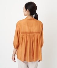 PZBGS21290 GEORGES RECH(ジョルジュ・レッシュ) コットンシルクピンタックブラウス オレンジ