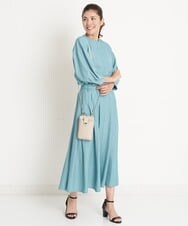 PZBGS25290 GEORGES RECH(ジョルジュ・レッシュ)  [セットアップ対応]ナチュラルシャンブレー6分袖ブラウス ネイビー