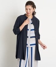 PZBGS27290 GEORGES RECH(ジョルジュ・レッシュ)  [セットアップ対応]MANTECOボーダー柄ノースリーブブラウス ブルー系