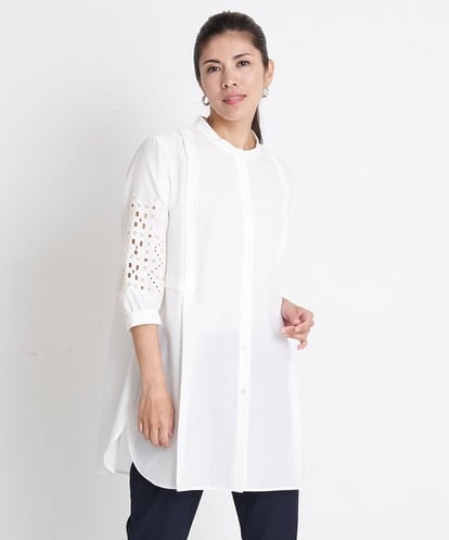 PZBGS30360 GEORGES RECH カットワーク刺繍チュニックブラウス