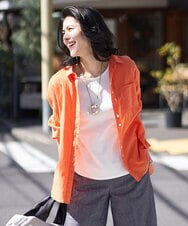 PZBGT48270 GEORGES RECH(ジョルジュ・レッシュ) ヘムラインカラーシャツ オレンジ