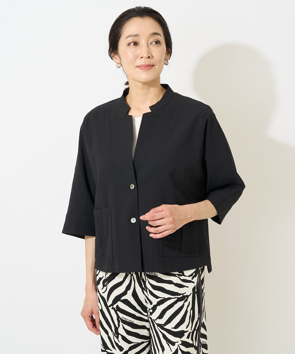 PZBGV50330 GEORGES RECH(ジョルジュ・レッシュ)  [セットアップ対応]サッカーショートシャツジャケット ブラック