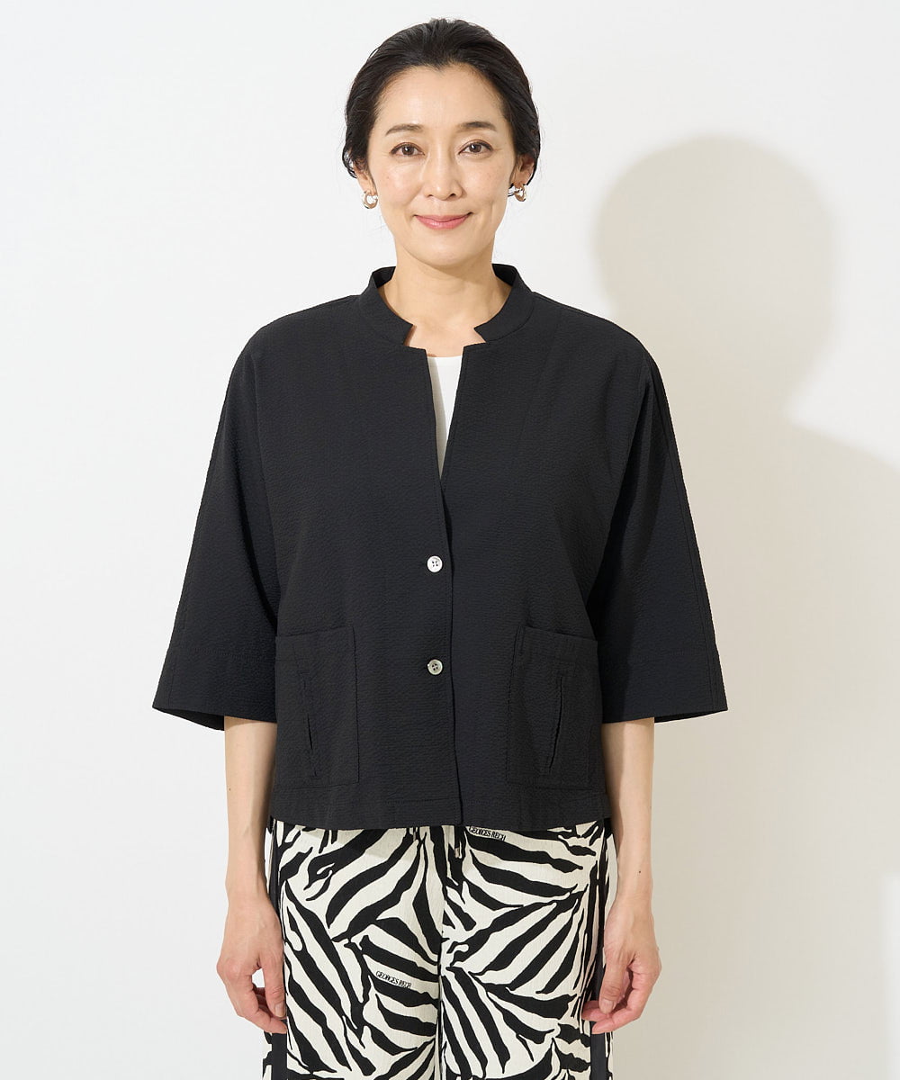 PZBGV50330 GEORGES RECH(ジョルジュ・レッシュ)  [セットアップ対応]サッカーショートシャツジャケット ブラック