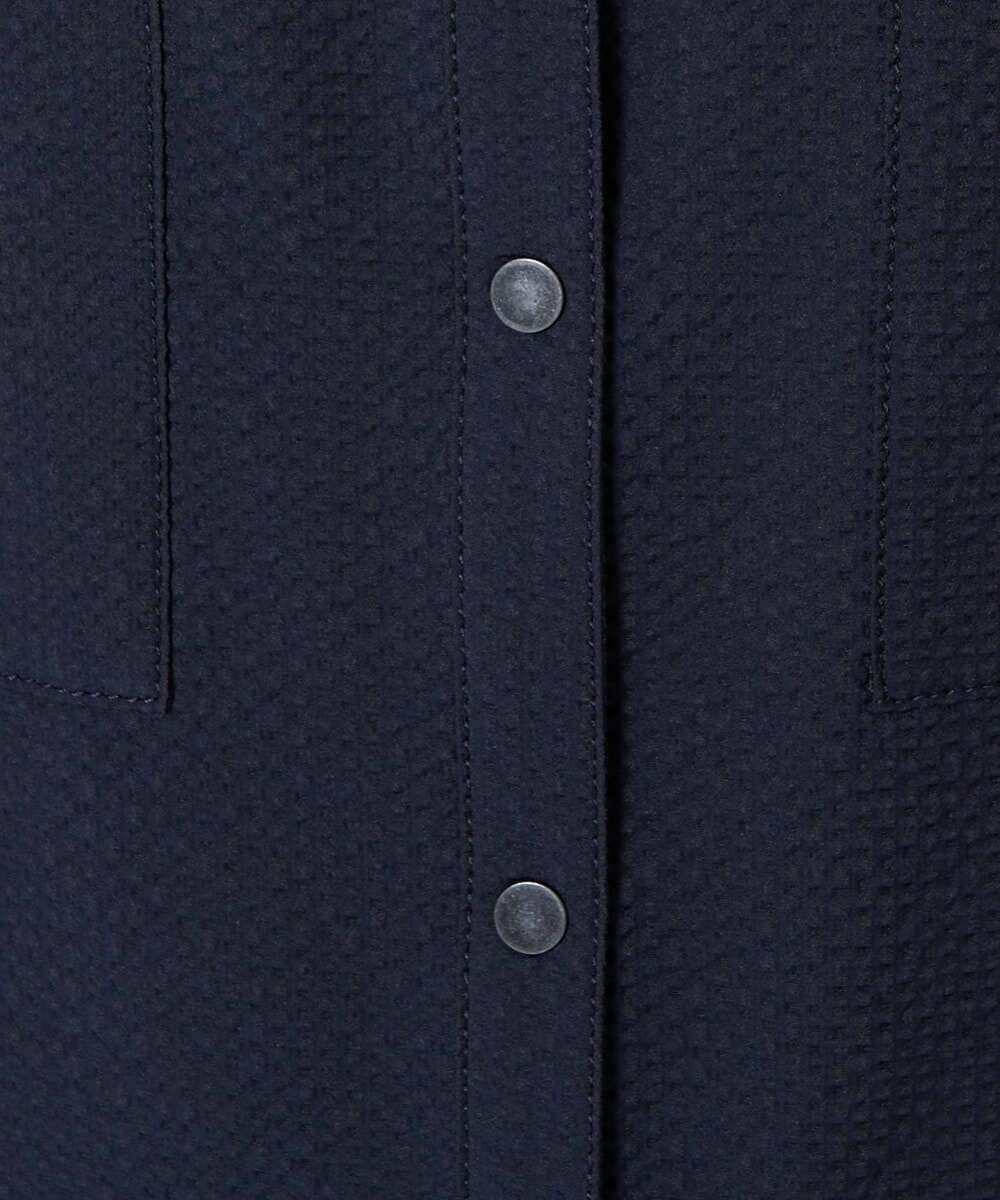 PZBHA55360 GEORGES RECH(ジョルジュ・レッシュ) [接触冷感/吸水速乾]サッカーシャドーギンガムシャツ ネイビー