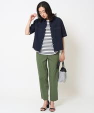 PZBHA55360 GEORGES RECH(ジョルジュ・レッシュ) [接触冷感/吸水速乾]サッカーシャドーギンガムシャツ ネイビー