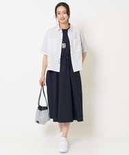 PZBHA55360 GEORGES RECH(ジョルジュ・レッシュ) [接触冷感/吸水速乾]サッカーシャドーギンガムシャツ ネイビー
