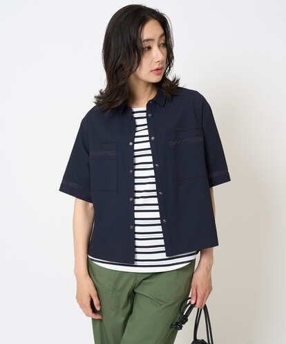 PZBHA55360 GEORGES RECH [接触冷感/吸水速乾]サッカーシャドーギンガムシャツ
