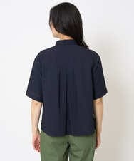 PZBHA55360 GEORGES RECH(ジョルジュ・レッシュ) [接触冷感/吸水速乾]サッカーシャドーギンガムシャツ ネイビー