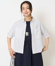 PZBHA55360 GEORGES RECH(ジョルジュ・レッシュ) [接触冷感/吸水速乾]サッカーシャドーギンガムシャツ ライトグレー