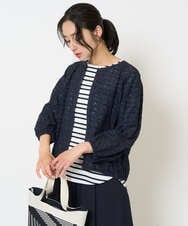 PZBHA56270 GEORGES RECH(ジョルジュ・レッシュ) コットンエンブロイダリー羽織ブラウス ネイビー