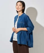 PZBHD41230 GEORGES RECH(ジョルジュ・レッシュ)  [セットアップ対応]ライトデニムドルマンスリーブブラウス ライトブルー