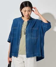 PZBHD41230 GEORGES RECH(ジョルジュ・レッシュ)  [セットアップ対応]ライトデニムドルマンスリーブブラウス ブルー