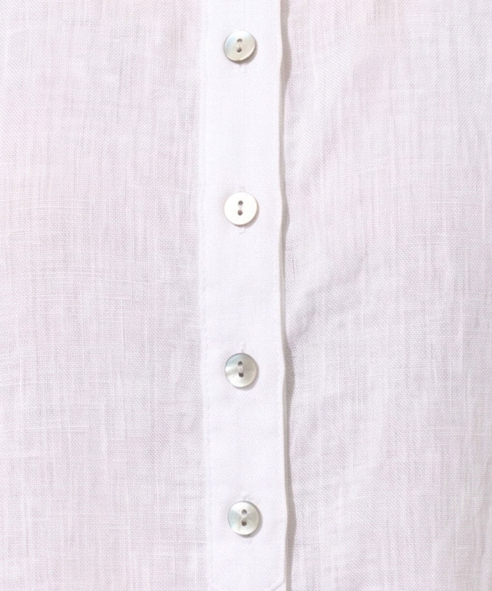 PZBHE66290 GEORGES RECH(ジョルジュ・レッシュ) ハシゴレースドルマンリネンタックシャツ ブルー