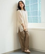 PZBHF05270 GEORGES RECH(ジョルジュ・レッシュ) [追加]バンドカラードルマンスリーブロングブラウス ベージュ