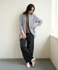 PZBHF05270 GEORGES RECH(ジョルジュ・レッシュ) [追加]バンドカラードルマンスリーブロングブラウス ベージュ