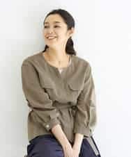 PZBHN30260 GEORGES RECH(ジョルジュ・レッシュ) 【セットアップ対応】ブラウスジャケット カーキ