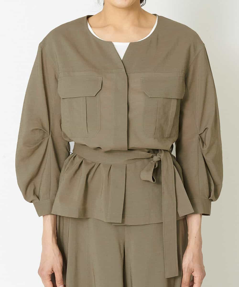 PZBHN30260 GEORGES RECH(ジョルジュ・レッシュ) 【セットアップ対応】ブラウスジャケット カーキ