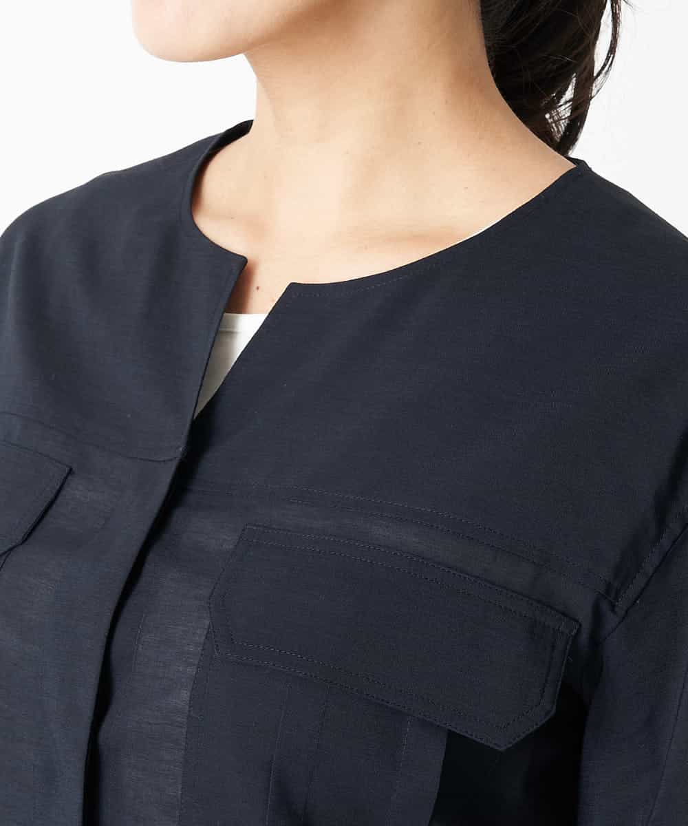 PZBHN30260 GEORGES RECH(ジョルジュ・レッシュ) 【セットアップ対応】ブラウスジャケット ネイビー(WEB限定)