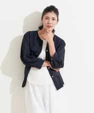 PZBHN30260 GEORGES RECH(ジョルジュ・レッシュ) 【セットアップ対応】ブラウスジャケット ネイビー(WEB限定)