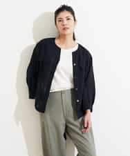 PZBHN30260 GEORGES RECH(ジョルジュ・レッシュ) 【セットアップ対応】ブラウスジャケット ネイビー(WEB限定)