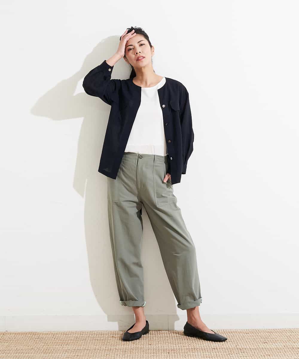 PZBHN30260 GEORGES RECH(ジョルジュ・レッシュ) 【セットアップ対応】ブラウスジャケット ネイビー(WEB限定)