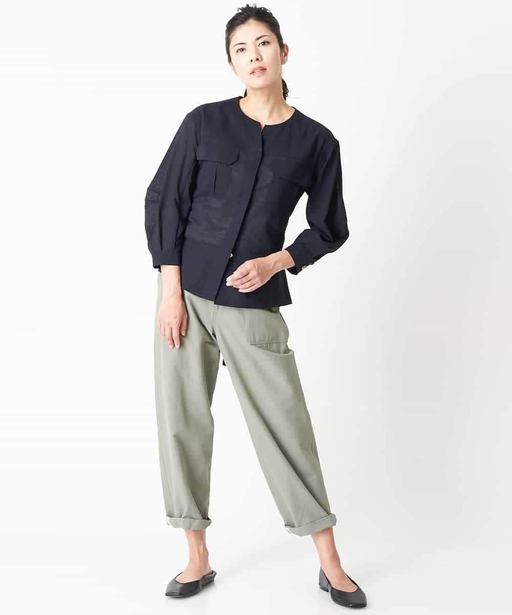 PZBHN30260 GEORGES RECH(ジョルジュ・レッシュ) 【セットアップ対応】ブラウスジャケット ネイビー(WEB限定)