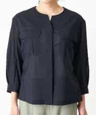 PZBHN30260 GEORGES RECH(ジョルジュ・レッシュ) 【セットアップ対応】ブラウスジャケット ネイビー(WEB限定)