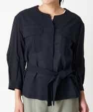PZBHN30260 GEORGES RECH(ジョルジュ・レッシュ) 【セットアップ対応】ブラウスジャケット ネイビー(WEB限定)