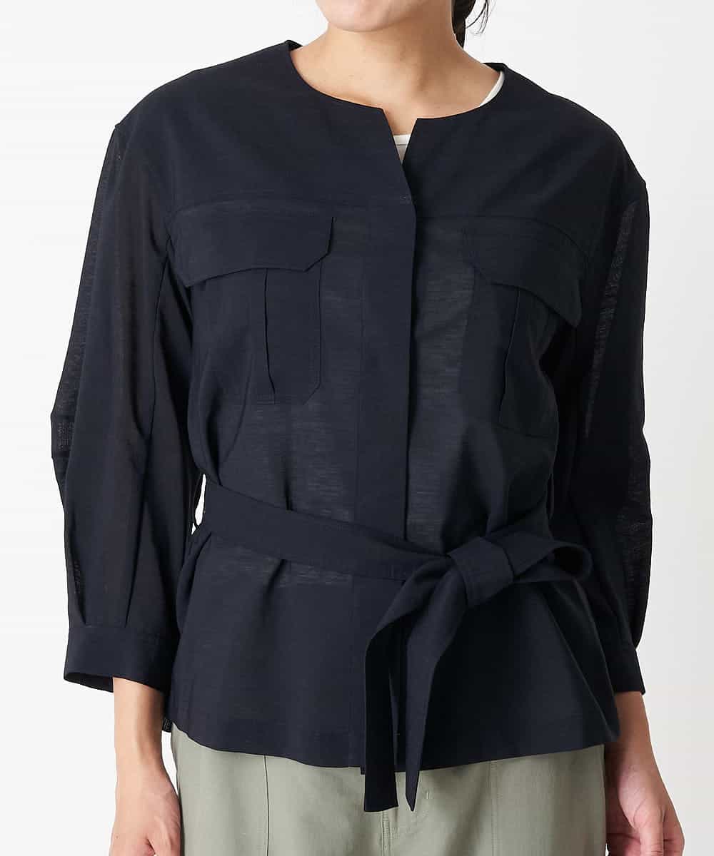 PZBHN30260 GEORGES RECH(ジョルジュ・レッシュ) 【セットアップ対応】ブラウスジャケット ネイビー(WEB限定)
