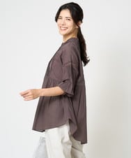 PZBHW06290 GEORGES RECH(ジョルジュ・レッシュ) ローンドビーストライプシャツブラウス ブラウン
