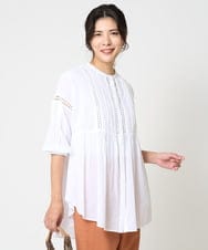 PZBHW06290 GEORGES RECH(ジョルジュ・レッシュ) ローンドビーストライプシャツブラウス ブラウン