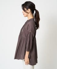 PZBHW06290 GEORGES RECH(ジョルジュ・レッシュ) ローンドビーストライプシャツブラウス ブラウン