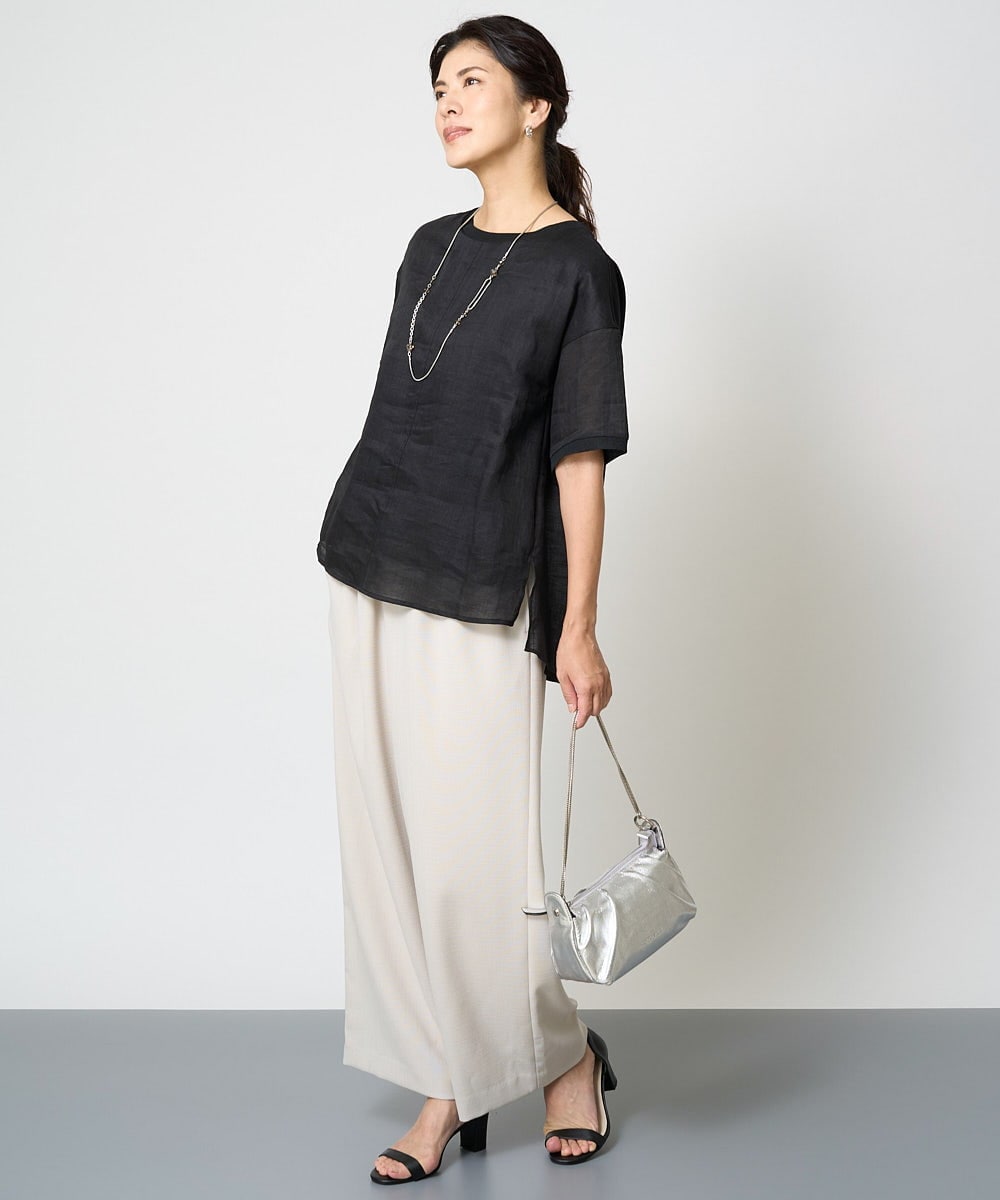 PZBHW16230 GEORGES RECH(ジョルジュ・レッシュ) ラミーカルゼシアーブラウス ブラック