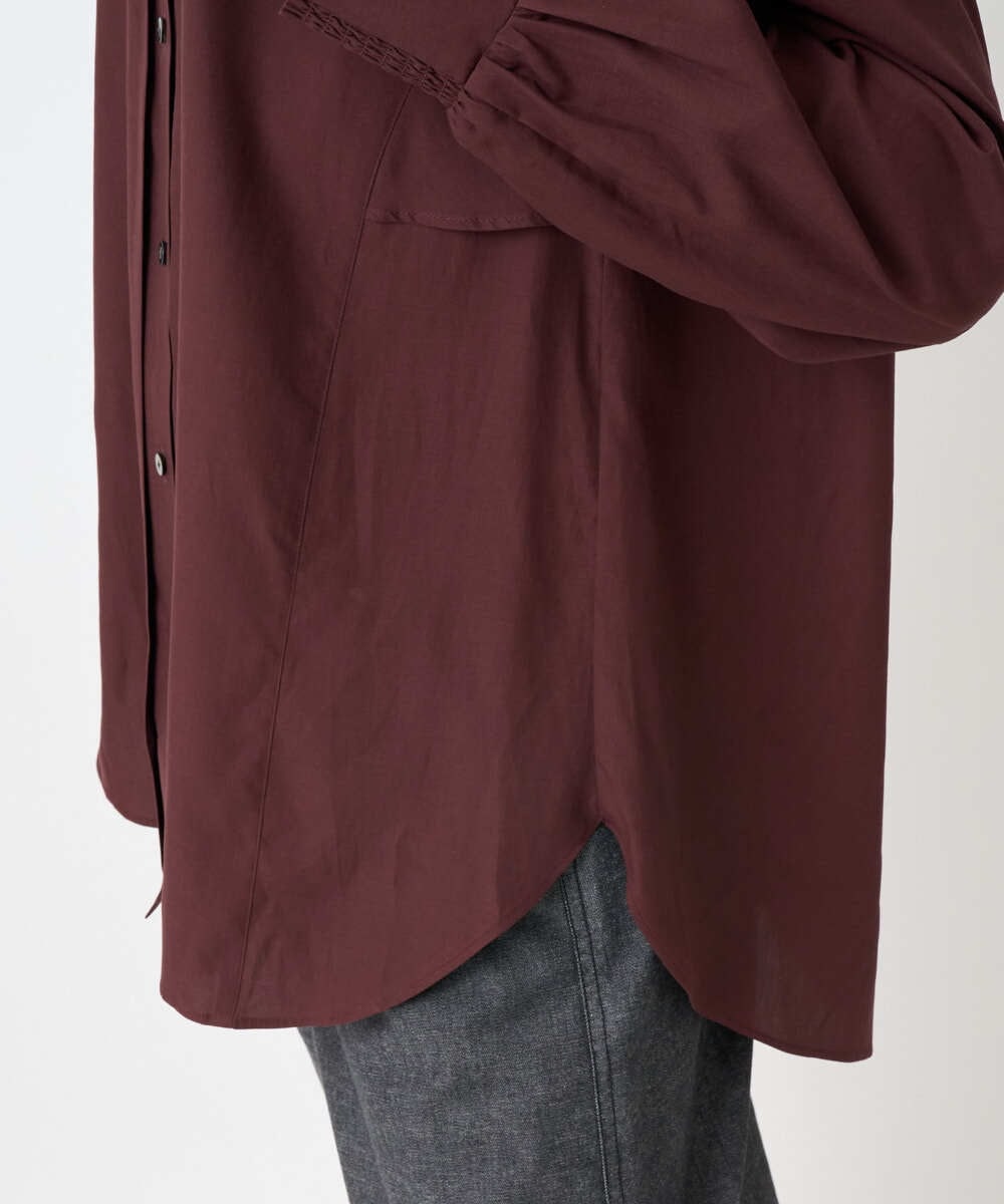 PZBJB45290 GEORGES RECH(ジョルジュ・レッシュ) フリルヨークバックタックブラウス ボルドー