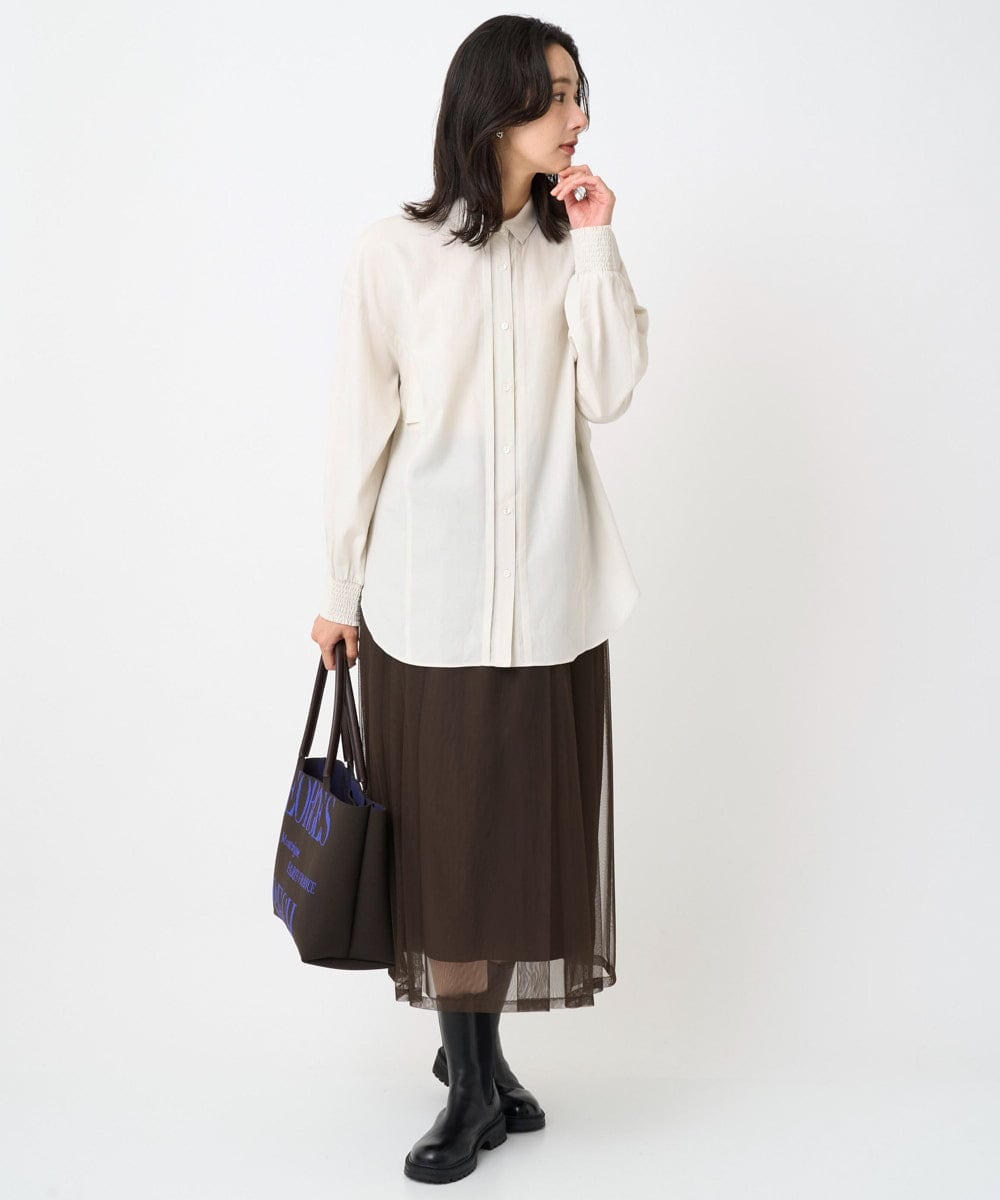 PZBJB45290 GEORGES RECH(ジョルジュ・レッシュ) フリルヨークバックタックブラウス ボルドー